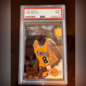 1996 Hoops Kobe Bryant Rookie #281 PSA 9 LA Lakers